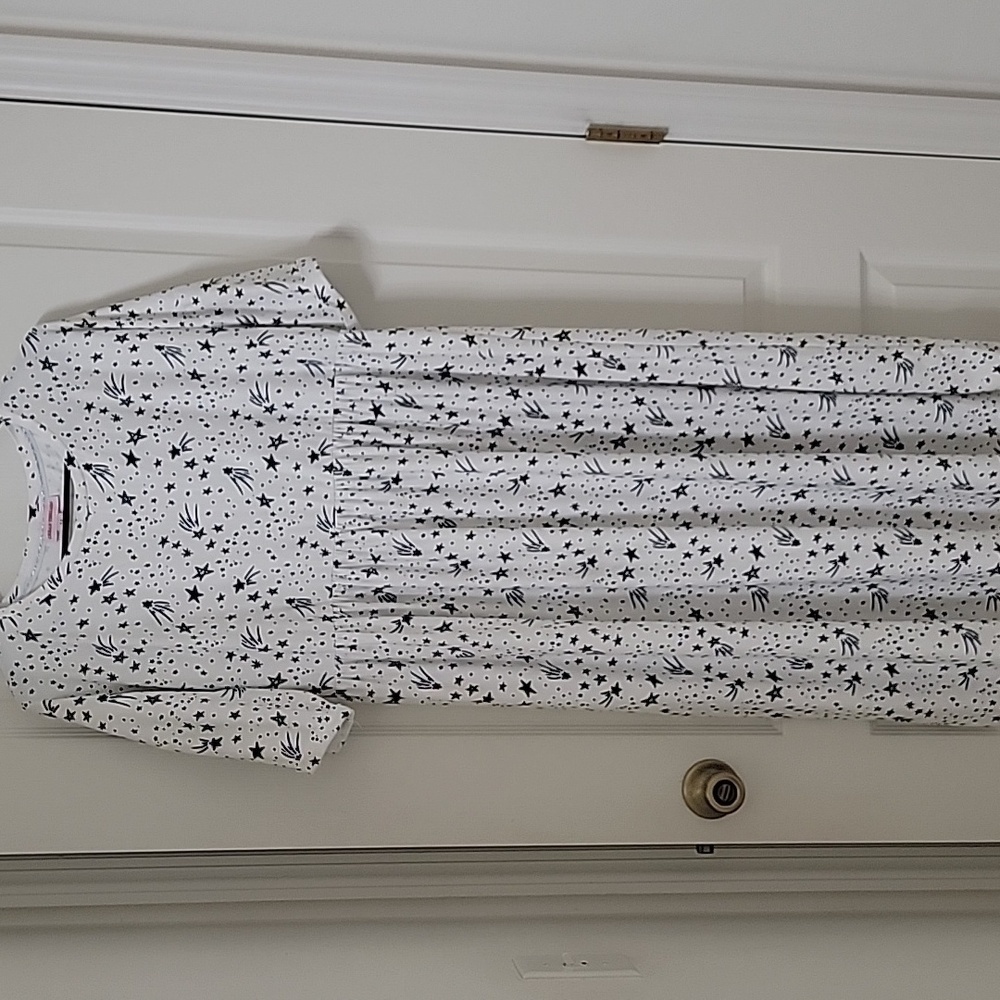 Urban Threads Size 14 Midi Smock Dress White Star Print, Exc. Used Condition
